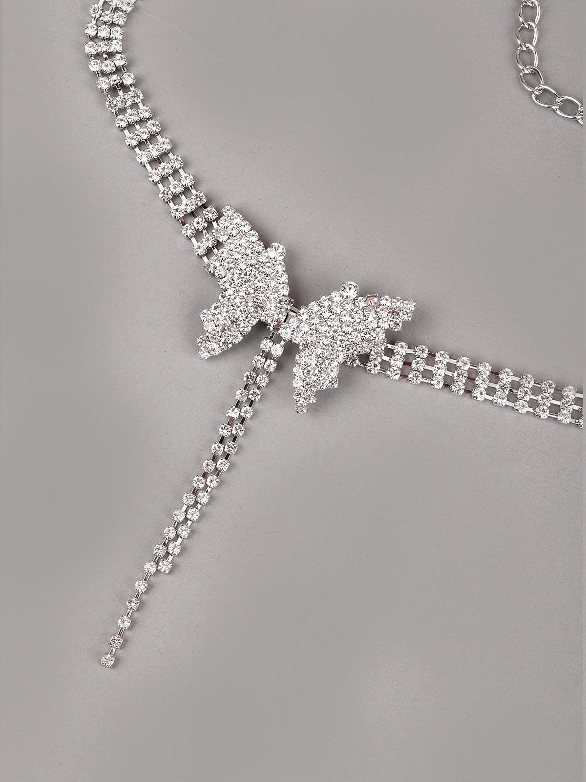 Dreamy Butterfly Embellished Choker Necklace - Odette