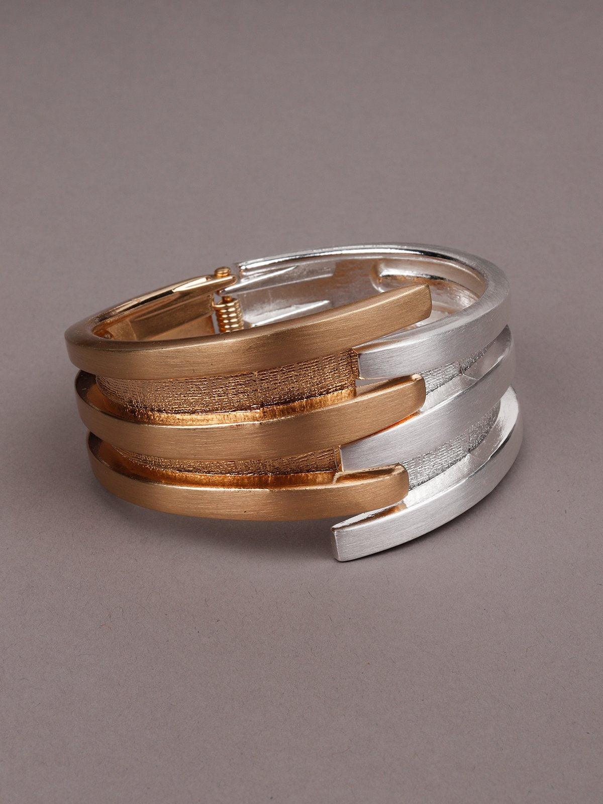 Dual Coloured Gold And Stunning Silver Bracelet - Odette