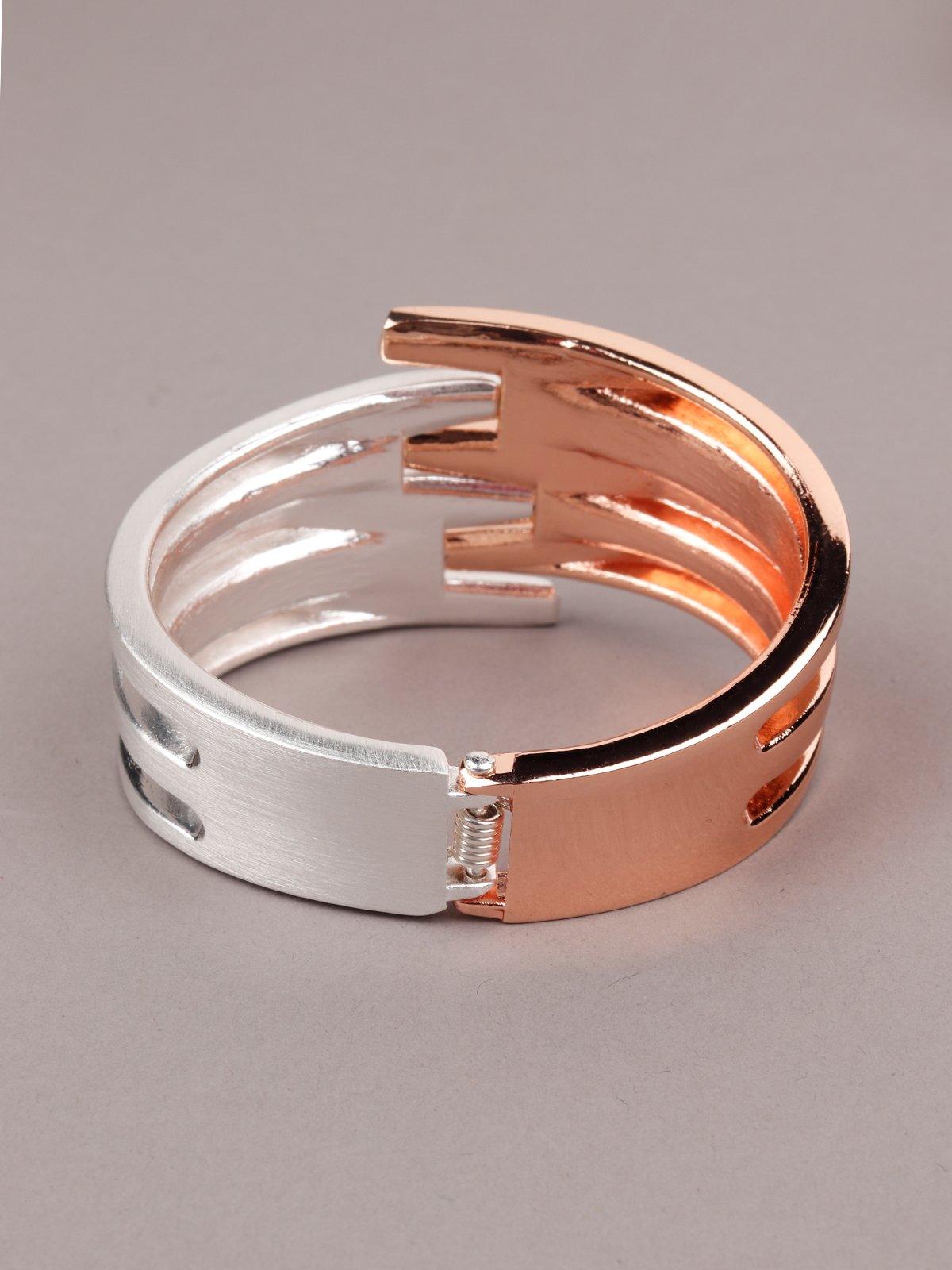 Dual Coloured Rose Gold And Stunning Silver Bracelet - Odette