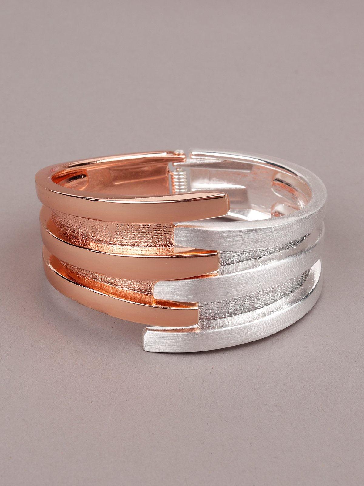 Dual Coloured Rose Gold And Stunning Silver Bracelet - Odette