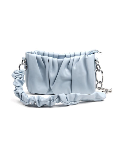 Dusk blue scrunchy handbag - Odette
