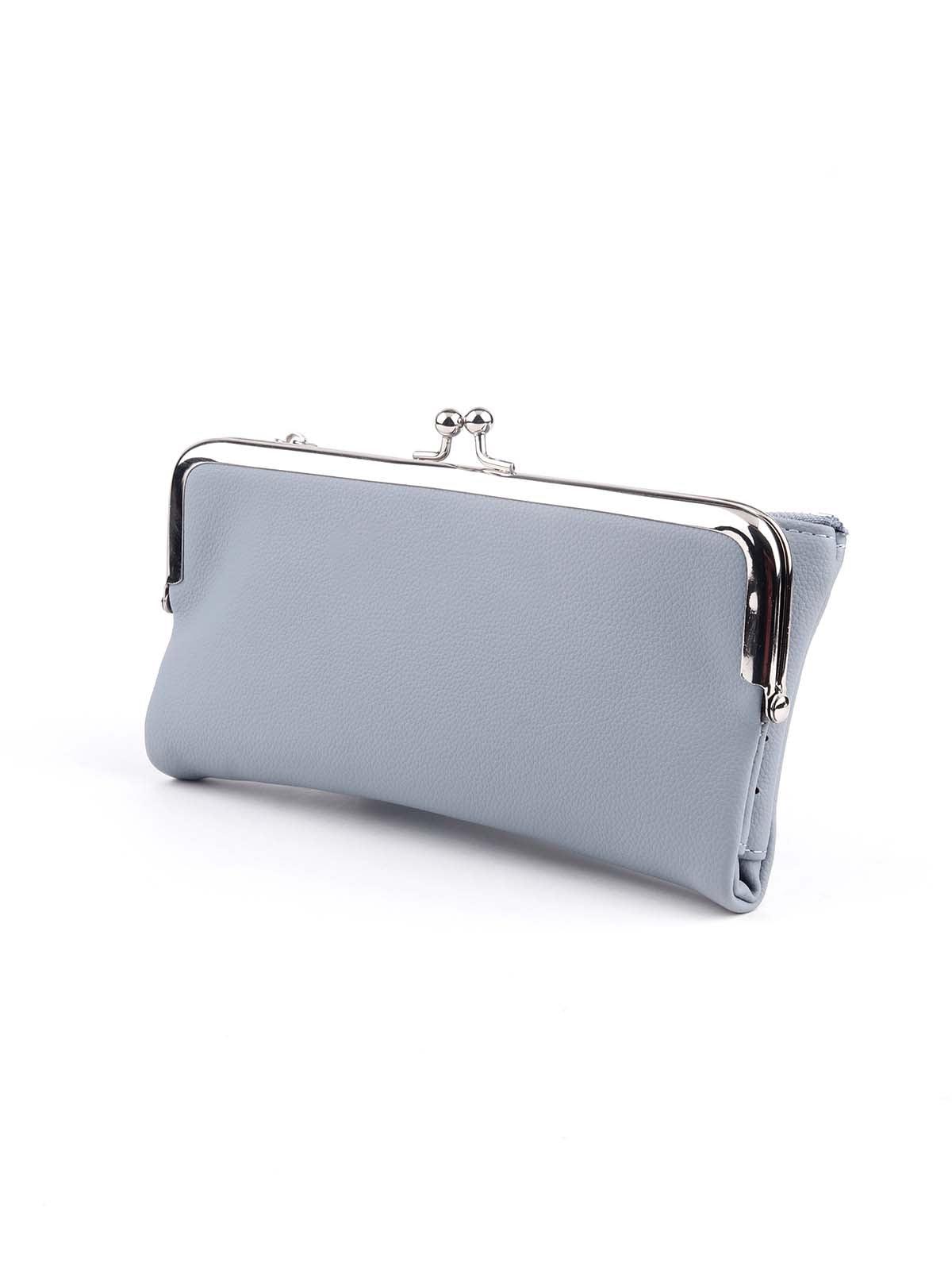 Dusk blue smooth textured wallet for women - Odette