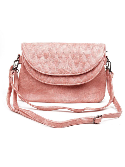 Dusk pink textured sling bag - Odette