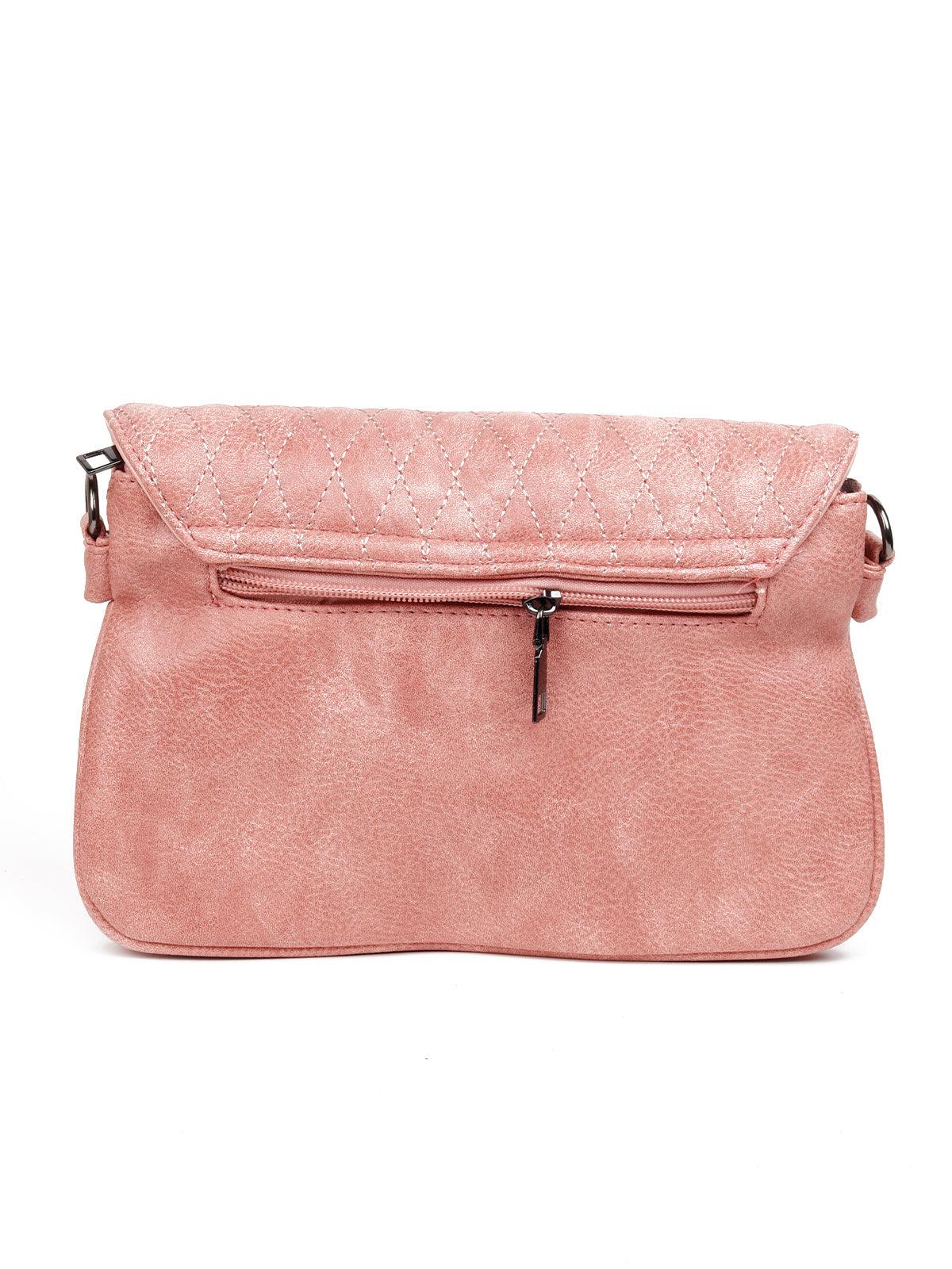 Dusk pink textured sling bag - Odette