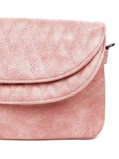 Dusk pink textured sling bag - Odette