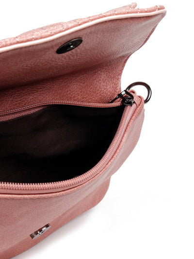 Dusk pink textured sling bag - Odette