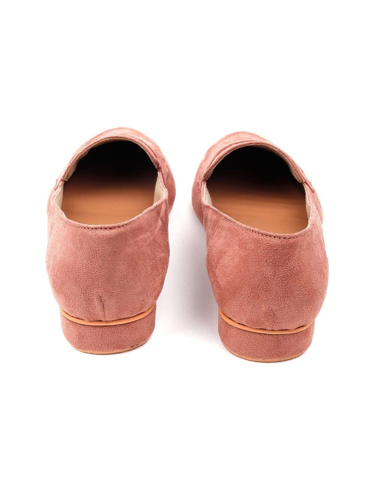 Dust Pink Suede Flat Women Footwear - Odette