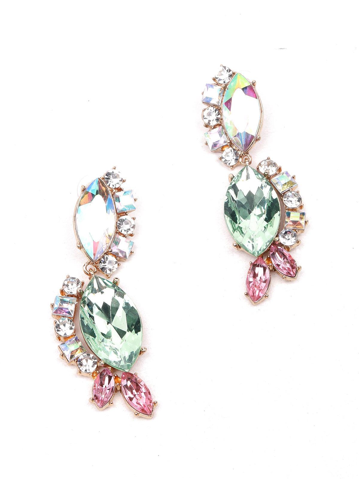 Elegant artificial crystal earrings-silver - Odette