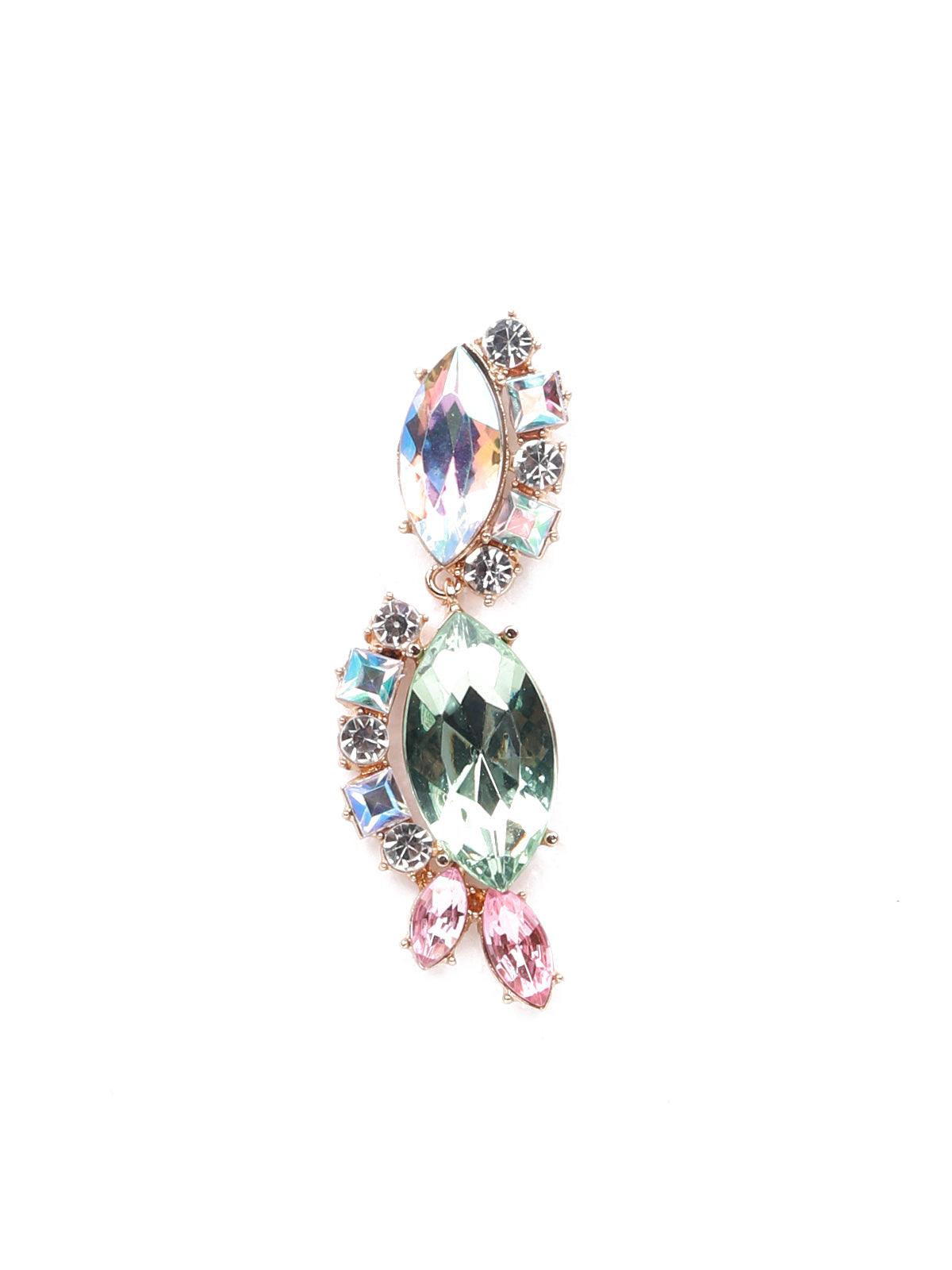 Elegant artificial crystal earrings-silver - Odette