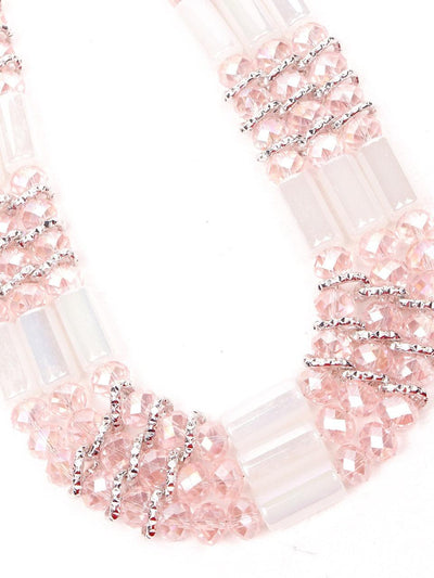 Elegant baby pink layered necklace - Odette
