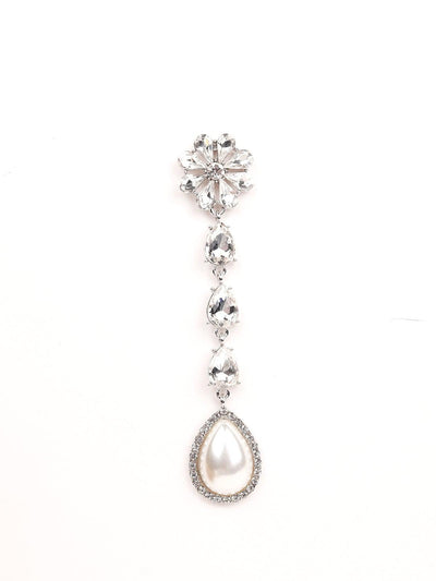 Elegant Crystal And Pearl Drop Earrings - Odette