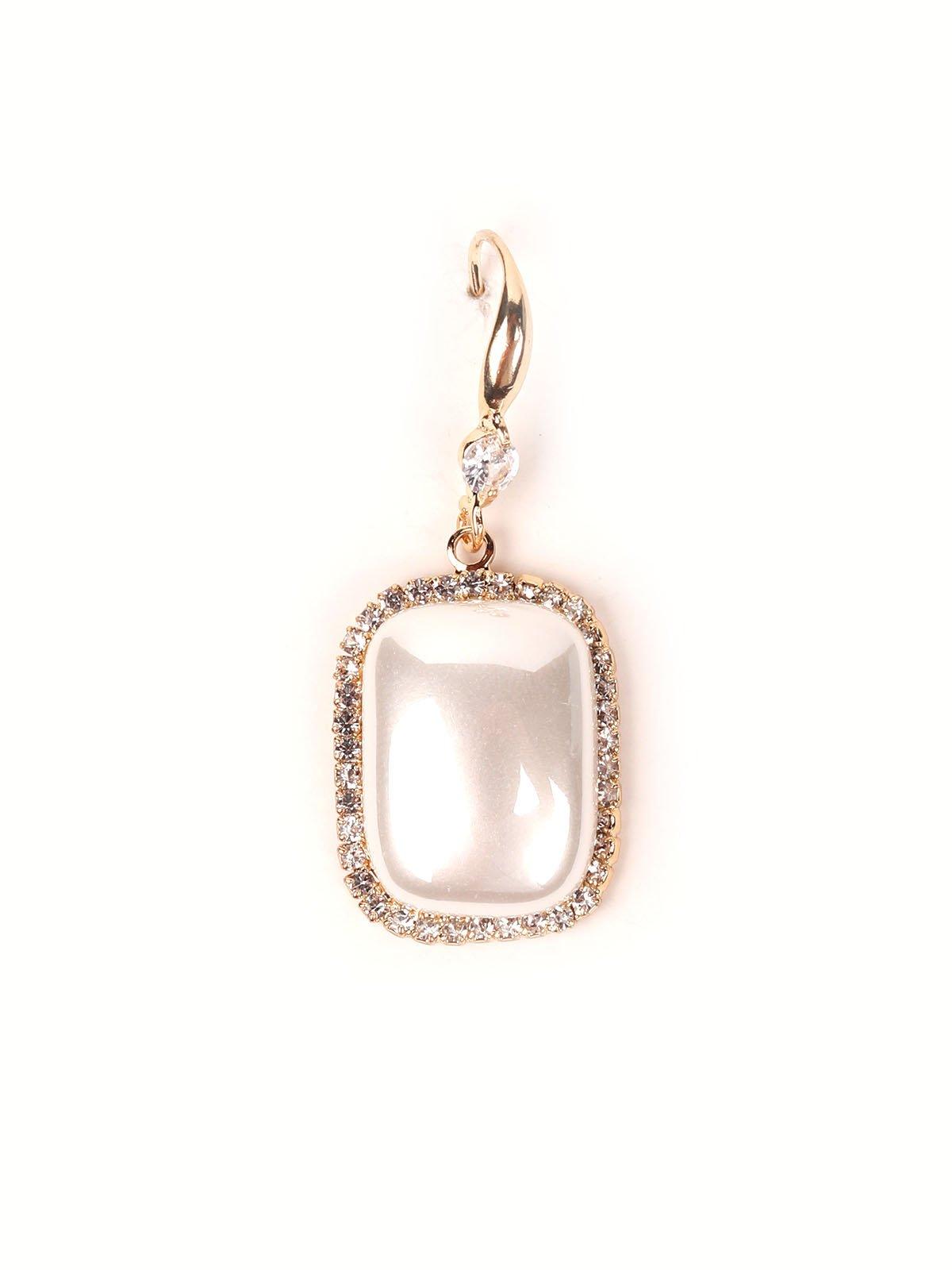 Elegant crystal stone drop earrings -Gold - Odette