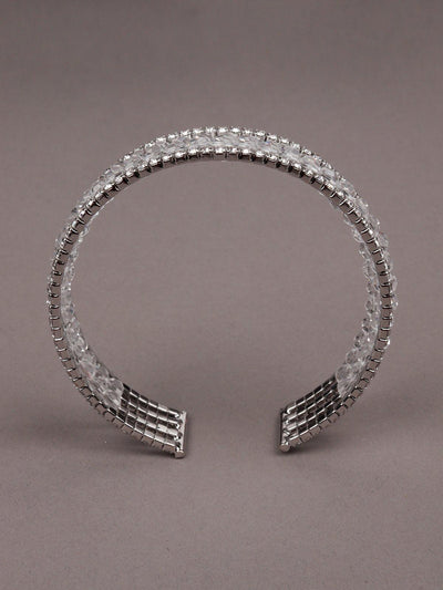 Elegant Four-Layered Crystal Bracelet -Silvertone - Odette