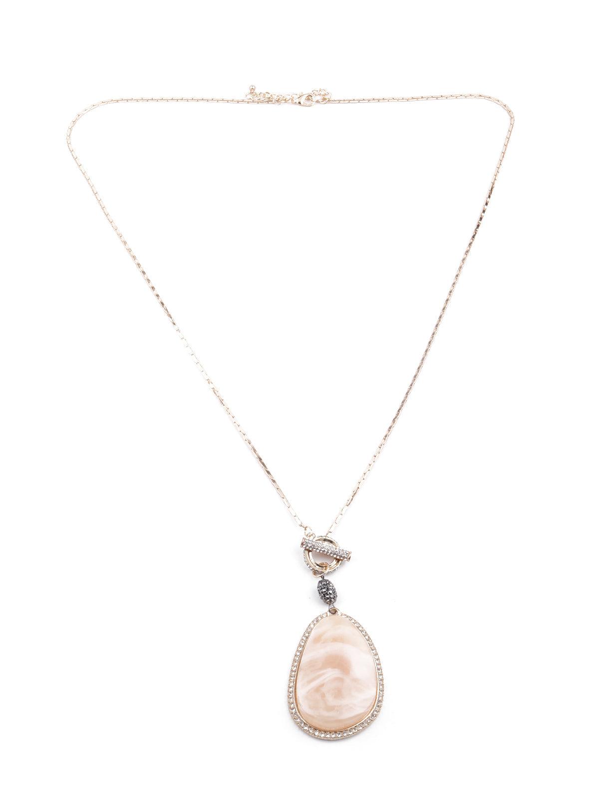 Elegant gold pendant boho necklace - Odette