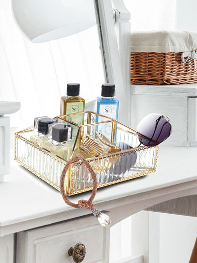 Elegant gold silhouette multipurpose tray comes with a Lid - Odette