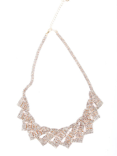 Elegant Gold-tone studded necklace - Odette