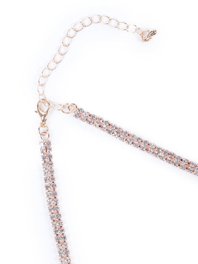 Elegant Gold-tone studded necklace - Odette