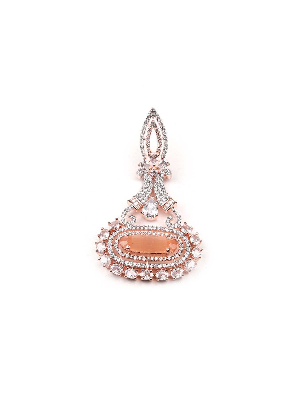 Elegant stunning peach dangle earrings - Odette