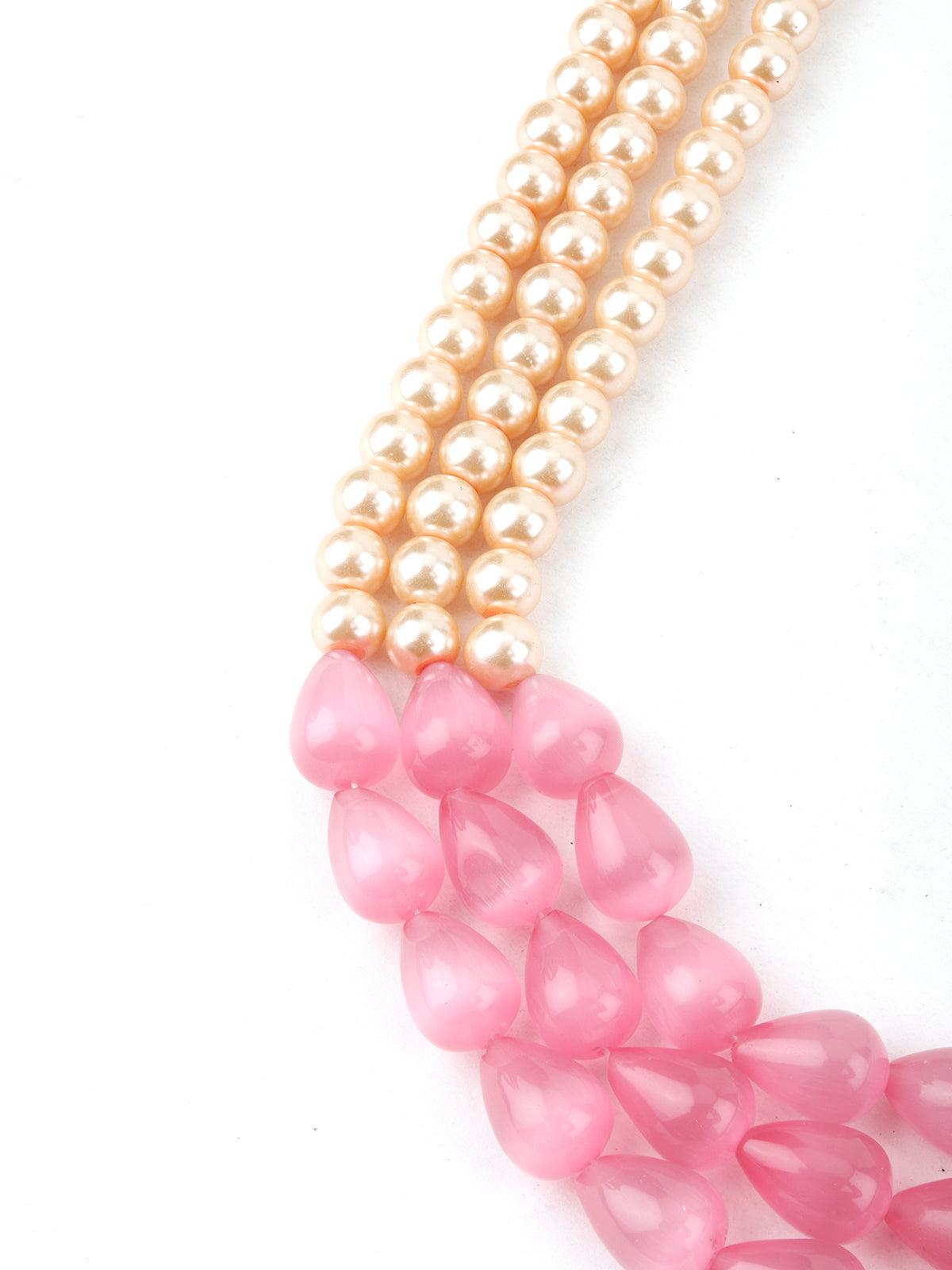 Elegant White and Pink Pearl Chain - Odette
