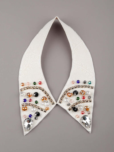Elegant white jewelled collar for women - Odette