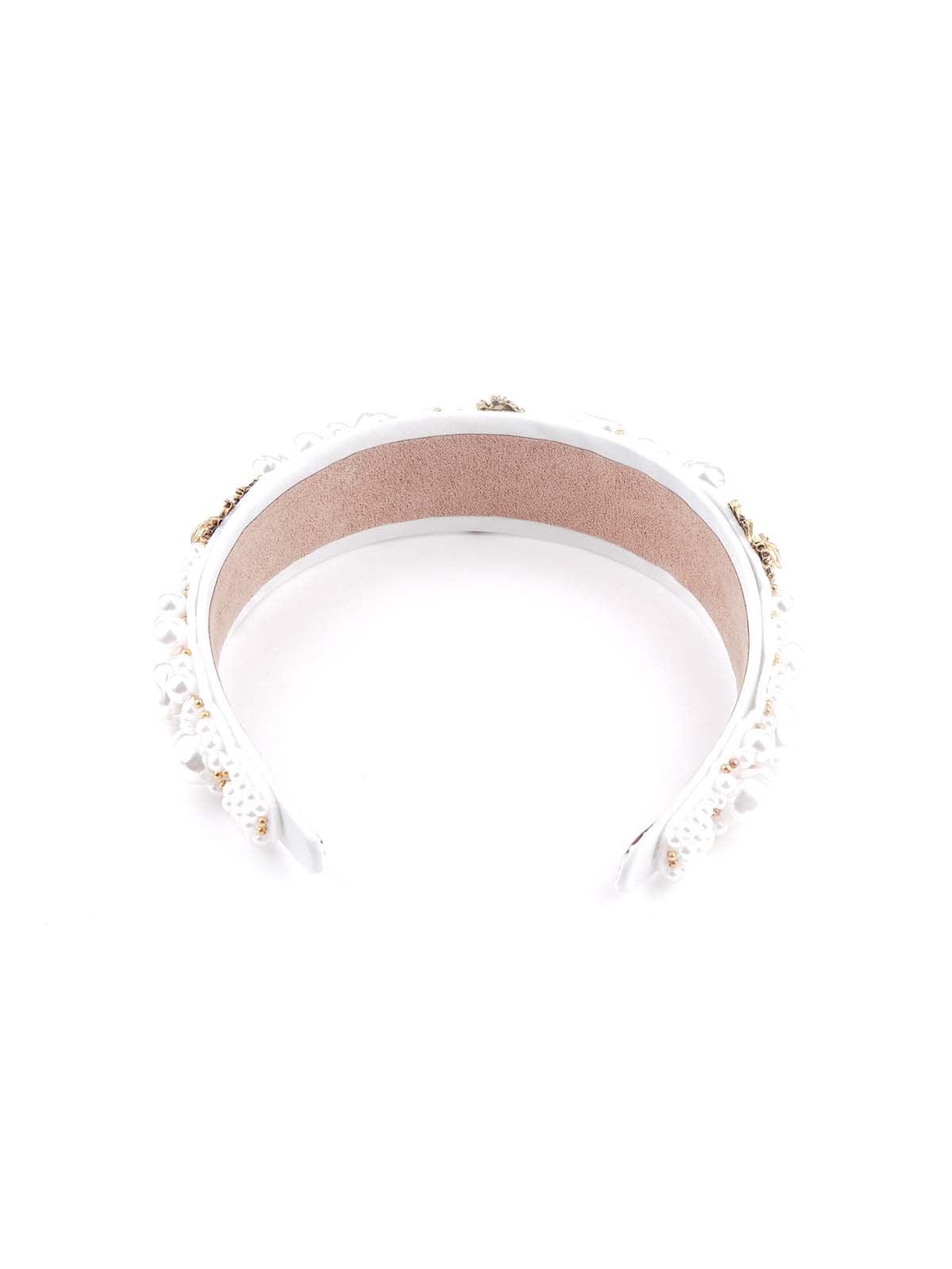 Elegant white jewelled hairband - Odette