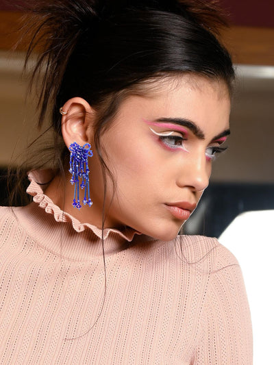 Eletric blue stunning statement earrings - Odette