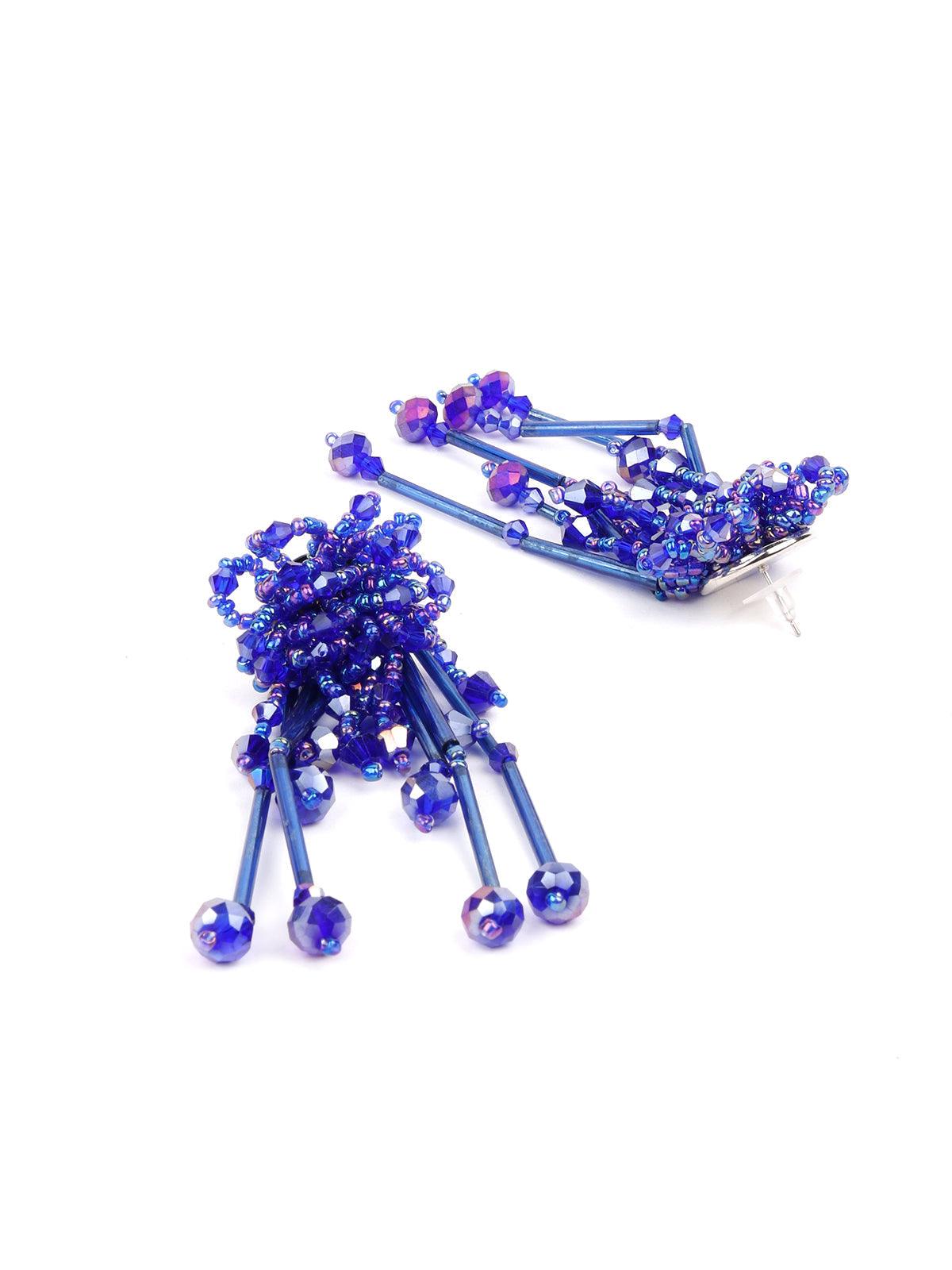 Eletric blue stunning statement earrings - Odette