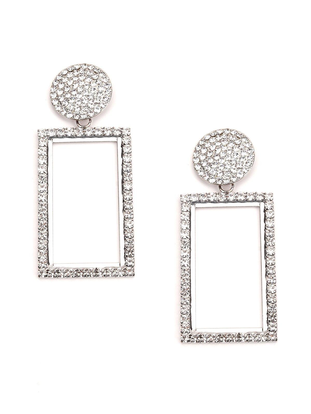 Enchanting Rectangular Rhinestone Earring - Odette