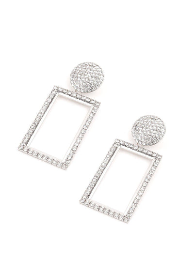 Enchanting Rectangular Rhinestone Earring - Odette