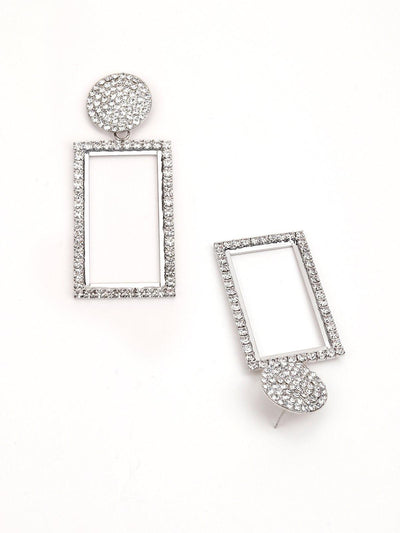 Enchanting Rectangular Rhinestone Earring - Odette