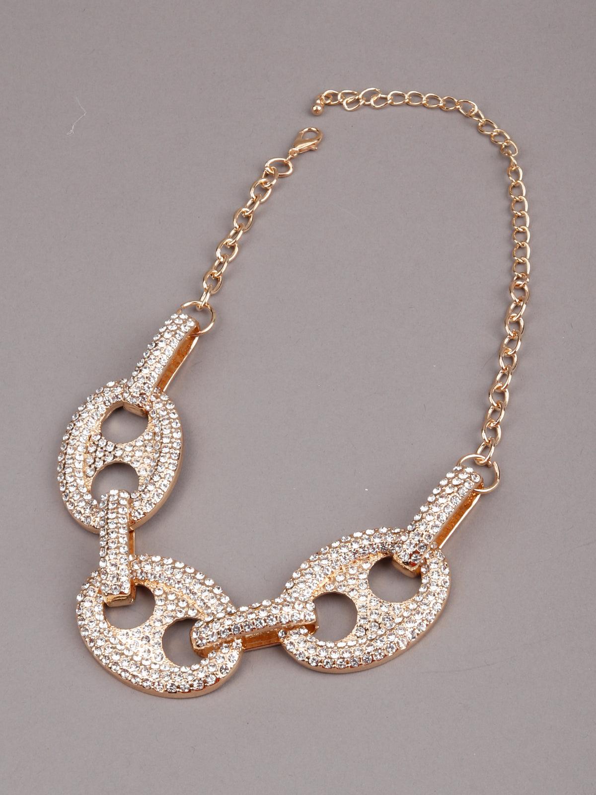 Entangled Oval Shaped Rings Necklace - Odette