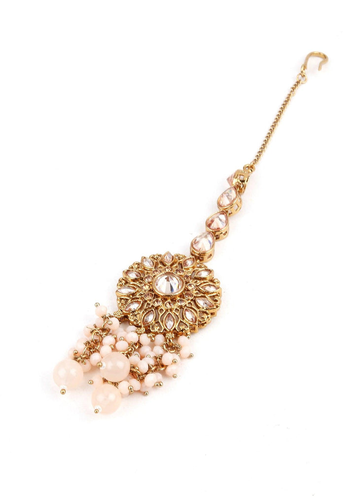 Buy Exquisite Piece Set of Necklace, Earrings and Maang Tikka - Main Image