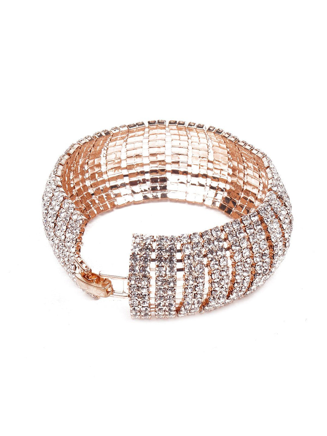 Buy Exquisite artificial diamond-studded bracelet -gold Online