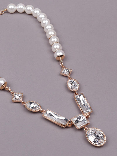 Exquisite Artificial Pearl and crystal pendant necklace - Odette