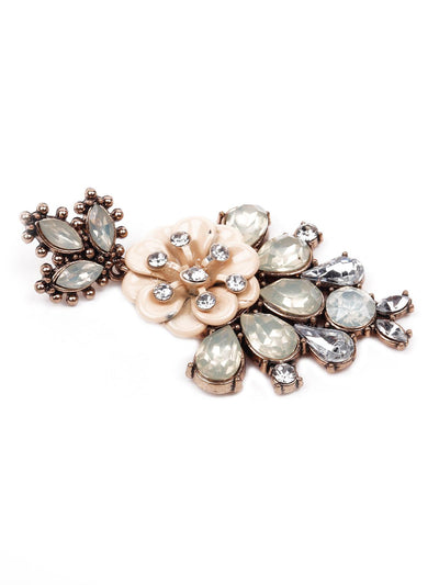 Exquisite beautiful floral beaded statement earrings - Odette