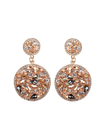 Exquisite double rounded crystal earrings - Odette