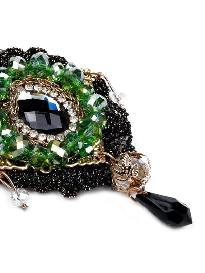 Exquisite Emerald Embellished Brooch - Odette