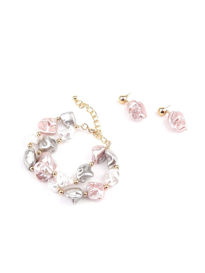 Exquisite gold tone artifical stone jewellery set - Odette