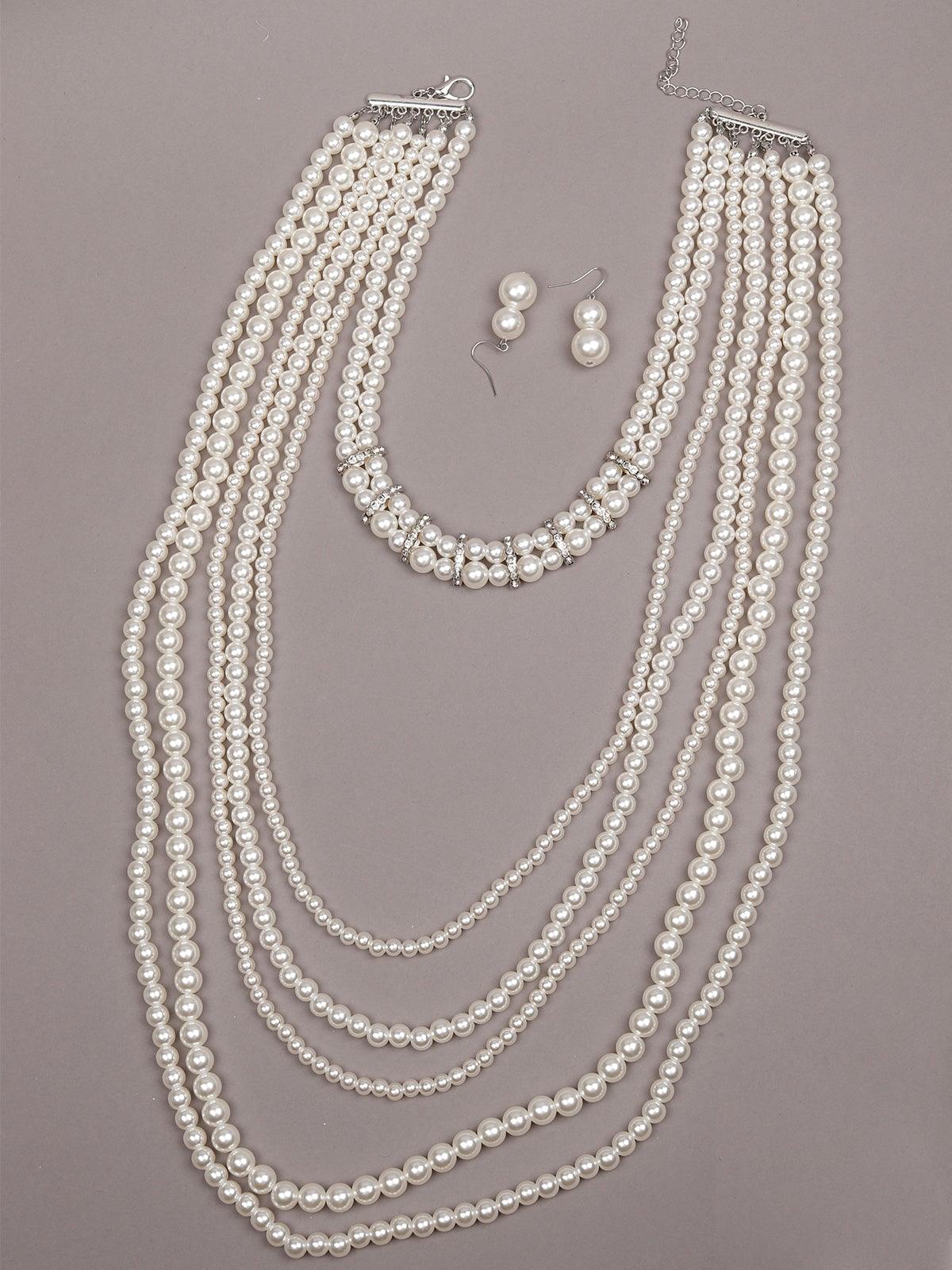Exquisite Long Overlapping Pearl Necklace - Odette