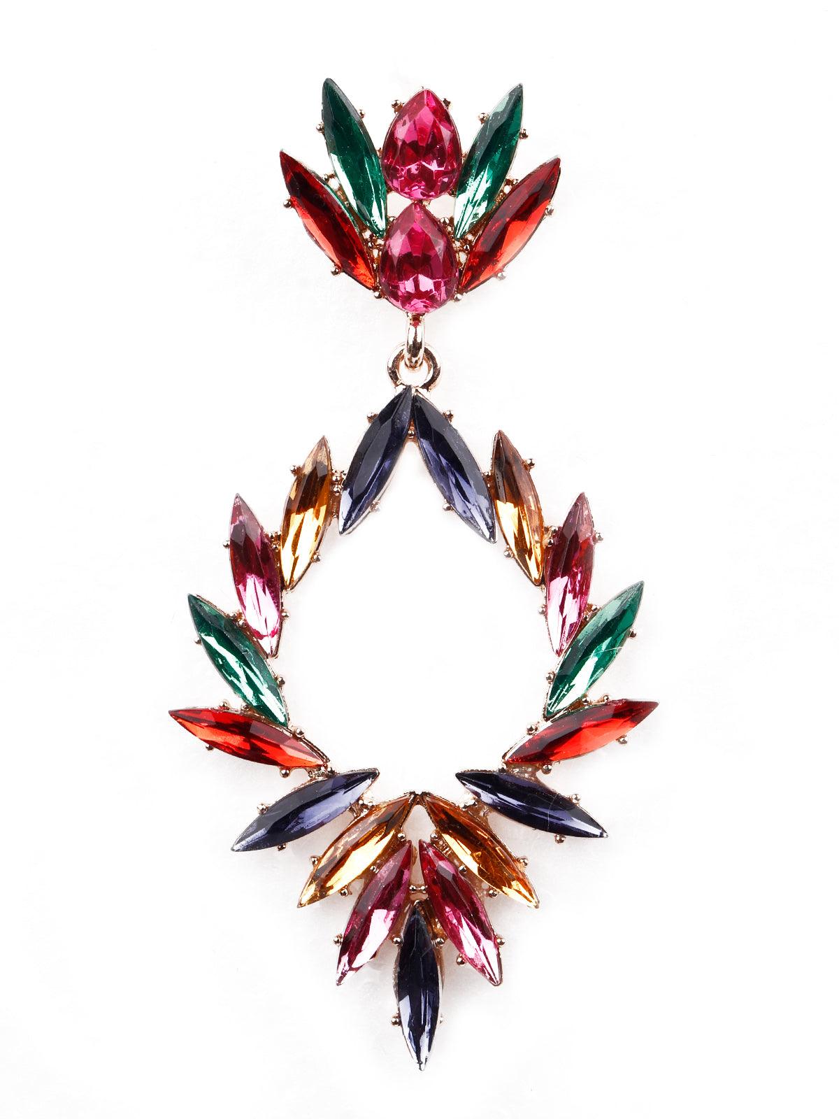 Exquisite multicoloured crystal drop earrings - Odette