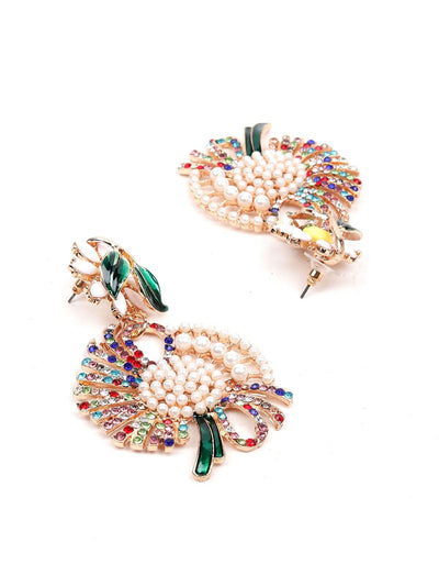 Exquisite peacock feathers inspired earrings - Odette