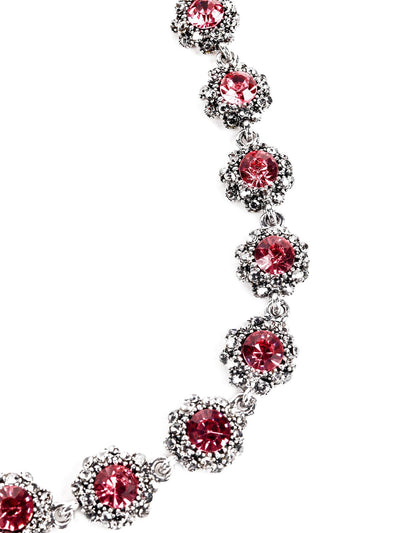 Exquisite pink crystal princess necklace set - Odette