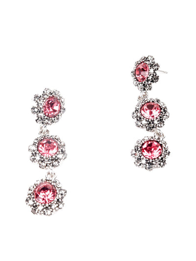 Exquisite pink crystal princess necklace set - Odette