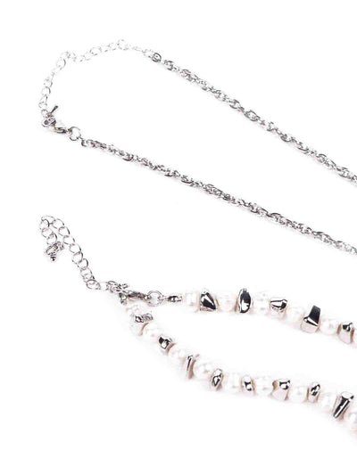 Exquisite silver two-piece necklace set - Odette