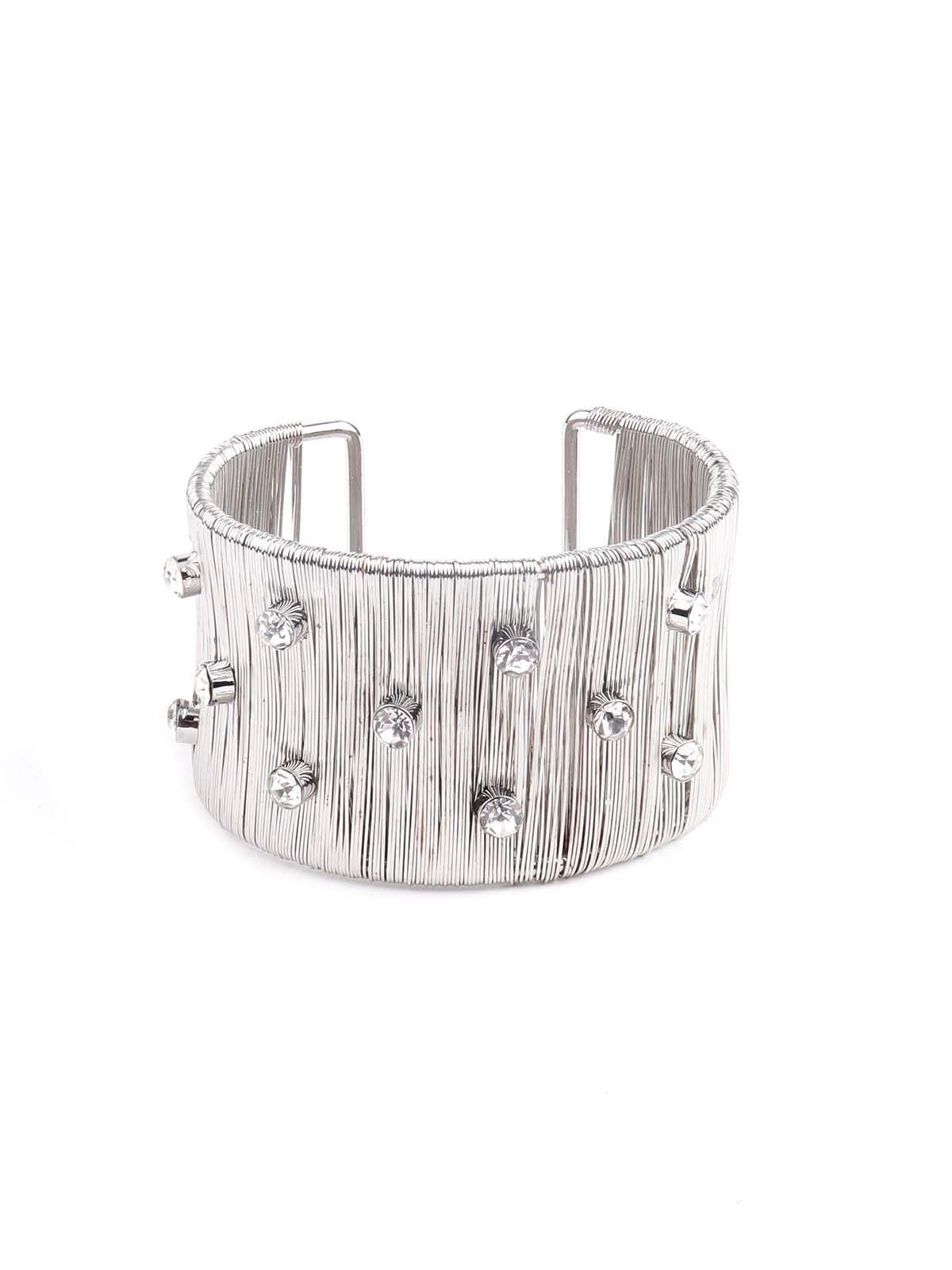 Exquisite Silver vertical strings embellished bracelet - Odette