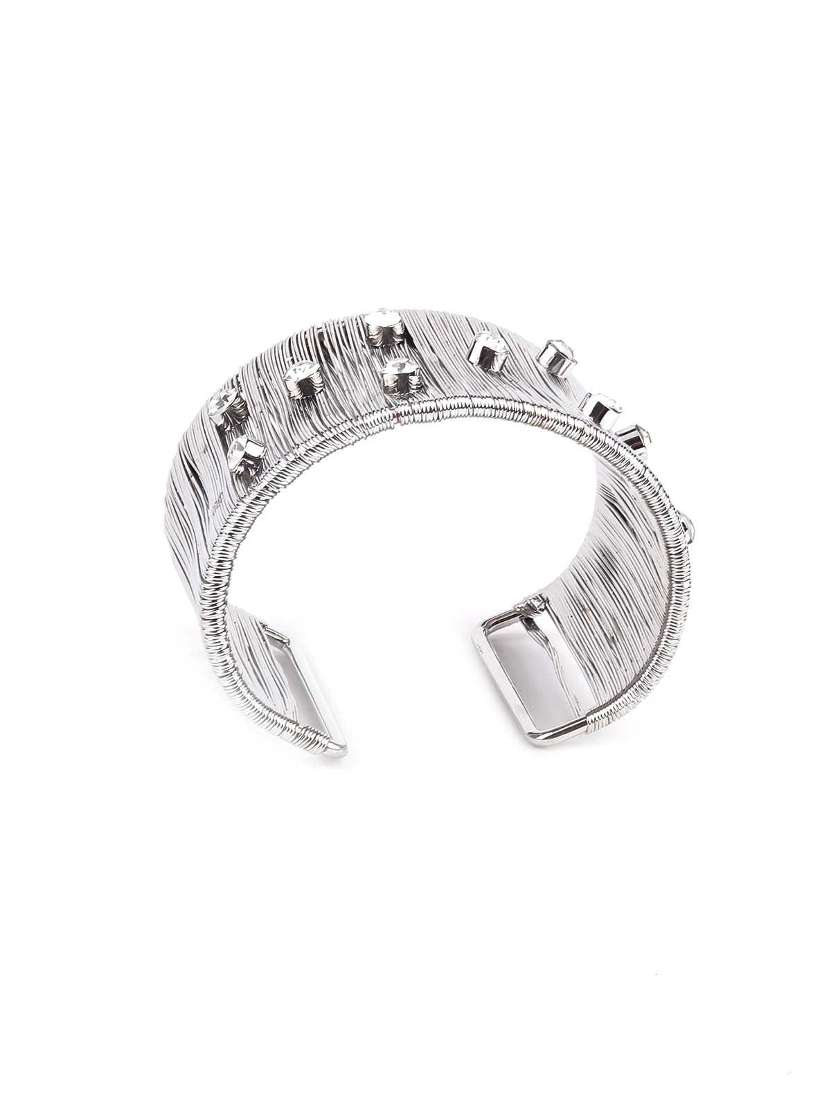 Exquisite Silver vertical strings embellished bracelet - Odette