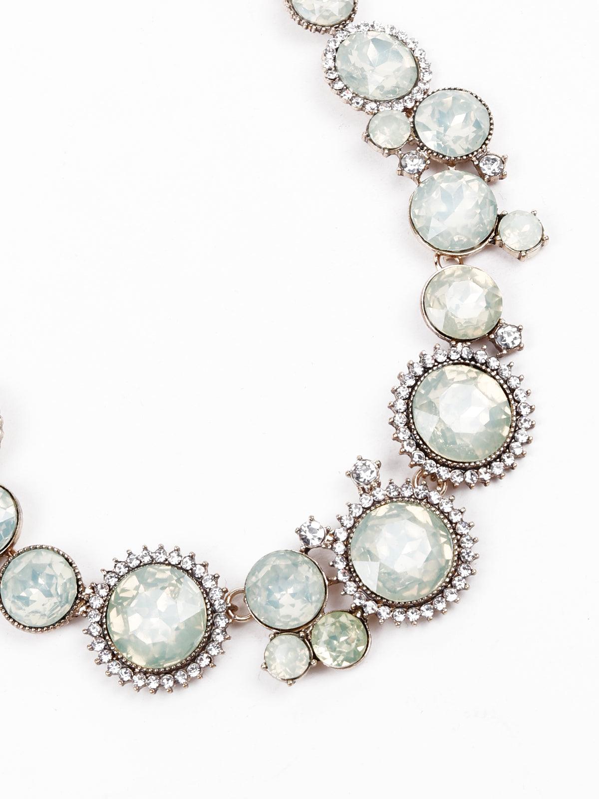 Exquisite textured rounded statement necklace-Gold - Odette