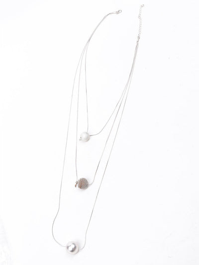 Exquisite three layered absolu gorgeous necklace-Silver - Odette