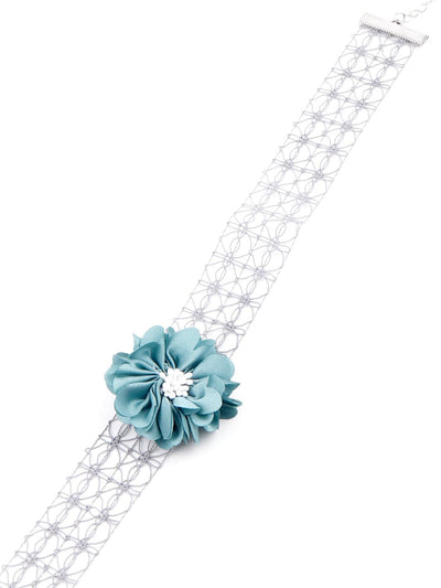 Floral blue bracelet for women - Odette