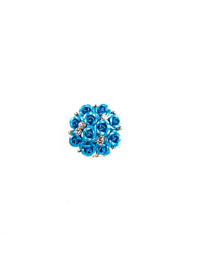 Floral Blue Stud Earrings - Odette